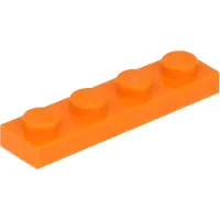 LEGO : 50 pièces Platte 1x4 en orange