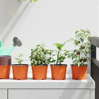Prolenta Maison Exclusive - Pot de fleurs rond, lot de 100 pièces, terre cuite, Ø 10 x 8 cm, plastique