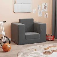 Prolenta Maison Exclusive - Canapé-lit pour enfants, anthracite, peluche moelleuse