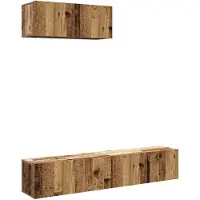 Syfax Ensemble de meuble TV mural 3 pcs vieux bois bois d'ingénierie