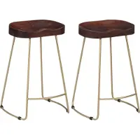 Prolenta Maison Exclusive - Tabourets de bar Gavin, lot de 2, en bois massif de manguier