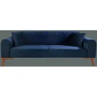 AEA Bleu Canapé trois places en velours Salon Canapé Sièges élégants Canapé Nouveau