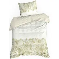 Eurofirany | Housse de couette - Ensemble linge de lit - 140 x 200 cm - Beige-Blanc - Ensemble linge de lit - 100% coton