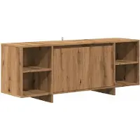 Syfax Meuble TV chêne artisanal 130x35x50 cm bois d'ingénierie