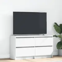 Prolenta Maison Exclusive - Meuble TV blanc 100x35x54 cm Matériau dérivé du bois