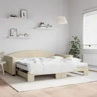 Prolenta Maison Exclusive - Canapé-lit convertible avec matelas, couleur crème, 100 x 200 cm, tissu