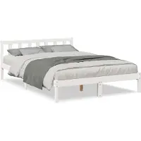 Syfax Cadre de lit extra long sans matelas 140x220 cm bois massif pin