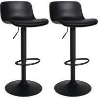 CLP lot de 2 tabourets de bar Almada en similicuir, couleur:blanc