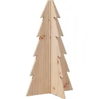 Syfax Arbre de Noël en bois pour décoration 69,5cm bois massif de pin