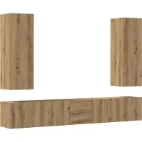 Syfax Meubles TV muraux 5 pcs chêne artisanal bois d'ingénierie