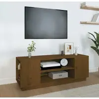 Prolenta Maison Exclusive - Meuble TV brun miel 110x35x40,5 cm Bois massif de pin