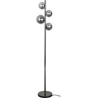 ITALUX Lampadaire Glamour noir perlé sphères en verre fumé 4xG9 20W pour salon chambre CANELLO