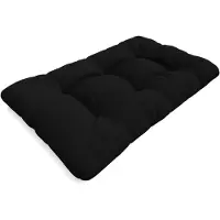 Pokar Coussin pour palette avec belle surpiqûre Garniture canapé-palette, Taille:Coussin d'assise 120 x 80, Couleur:Noir - Imperméable