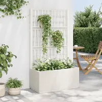 Prolenta Maison Exclusive - Bac à plantes avec treillis blanc 80x36x140 cm PP
