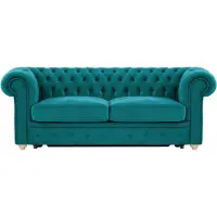 Wintech Chesterfield Max Borneo – Canapé trois places convertible avec sommier-Velluto 36-like oak