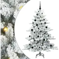 Syfax Sapin de Noël Artificiel à Branches Articulées Blanc 150 cm