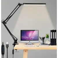 VINGO LED Lampe de bureau Lampe de table à intensité variable Lampe de lecture flexible Lampe de bureau couleur 10W