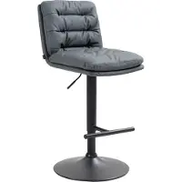 CLP Chaise de bar Damar - simili-cuir, châssis noir - gris