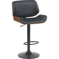 CLP Tabouret de bar Beverley en similicuir, couleur : noyer/noir
