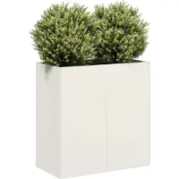 Prolenta Maison Exclusive - Bac à plantes blanc 80x40x80 cm Acier laminé à froid