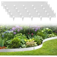 Izrielar Bordure de pelouse Bordure de jardin Bordure profilée galvanisée Bordure de séparation 100 x 15 cm 30 m Argent