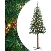 vidaXL Pratique Sapin de Noël élancé avec 300 LED avec support Vert 180 cm - Sapins de Noël artificiels ,mobilier design 2103099 2parcel