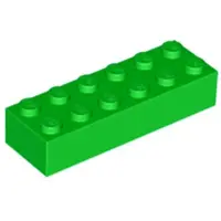 LEGO 2x6 brique 2456 - 50 pièces vert clair