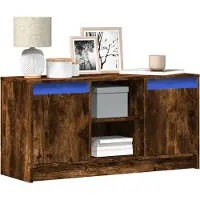 Prolenta Maison Exclusive - Meuble TV avec éclairage LED Chêne fumé 100x34x50 cm