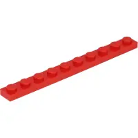 LEGO 1x10 plaques 4477 - 250 pièces rouge