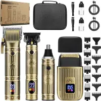 INF Kit de toilettage professionnel 4-en-1 pour hommes - Édition Or