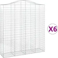 vidaXL Gabions avec arc surélevé 6 pcs. 200x50x220/240cm Fer galvanisé