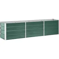Syfax Lit surélevé de jardin Acier galvanisé 240x40x45 cm Vert