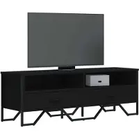 Prolenta Maison Exclusive - Meuble TV noir 122x34x41 cm Matériau dérivé du bois