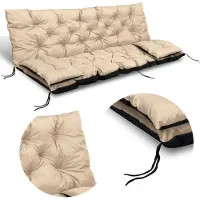 AIO Factory Coussin et dossier pour balançoire de jardin 120X60X50 Cm + 2 Coussins Coussin décoratif imperméable Beige