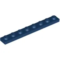 LEGO 1x8 plaque 3460 - 50 pièces bleu foncé