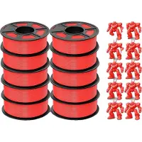 OEM Filament PLA 3D, diamètre 1,75 mm, lot de 10, compatible avec les imprimantes FDM, PLAMT C-Red 10 pièces