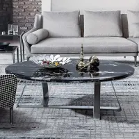 AEA Table basse ronde Tables rondes Canapé Nouveau métal Verre Assise Designer Salon