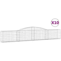 vidaXL Gabions avec arc surélevé 10 pcs. 400x30x60/80 cm Fer galvanisé