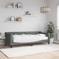 Prolenta Maison Exclusive - Lit de jour avec matelas, gris foncé, 80 x 200 cm, tissu
