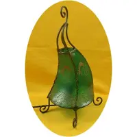 SIMANDRA Lampe orientale Lampe henné marocain en cuir Lampe de table Lampadaire Coq Gecko 40 cm, vert