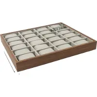 OEM Boîtier d'affichage pour montres, 24 compartiments, design élégant, couleur grise, avec 12 emplacements supplémentaires