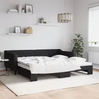 Prolenta Maison Exclusive - Canapé-lit convertible noir 100 x 200 cm en tissu
