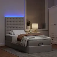 vidaXL Lit ottoman design avec matelas Taupe 90x190 cm Tissu, Lits classiques 2024 Nouveau