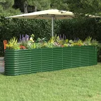 Prolenta Maison Exclusive - Lit surélevé de jardin Acier enduit de poudre 332x40x68 cm Vert