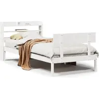 Syfax Cadre de lit sans matelas blanc 90x200 cm bois de pin massif