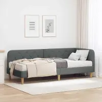 Prolenta Maison Exclusive - Cadre de lit d'angle gris foncé 80 x 200 cm tissu