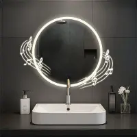 CLP Miroir de salle de bain Laconia avec Bluetooth, taille:Ø 80