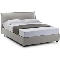Talamo Italia Amilcaren - Lit Double, Gris, Matelas Inclus, Fabriqué en Italie