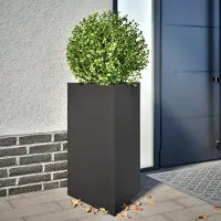 Prolenta Maison Exclusive - 2 bacs à plantes noirs triangulaires 50 x 43 x 75 cm en acier