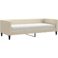 vidaXL Lit de jour avec matelas Crème 80x200 cm Tissu